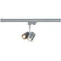Spot BIMA 2, GU10, 2x50W max., inkl. 3-Faset-Adapter, 3-Faset-strømskinne-spot alu-grå
