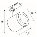 SLV 3-faset LED Sporlampe ENOLA C, roterbar + drejelig, 12W 3000K 900lm, 55°, hvid