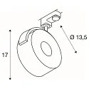 SLV LED 3-Phase Spot KALU TRACK LEDDISK 3000K, white