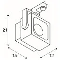 SLV LED 3-Faset Spot EURO CUBE, 28,5W, 4000K, 60°, inkl. 3-Faset-Adapter, hvid