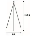 SLV FENDA Floor lamp II tripod, E27 max. 40W, H 133.5cm, shade excl., chrome