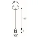 SLV Pendel FENDA E27 Pendul-kabel, uden skærm, chrom