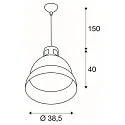 SLV Pendel PARA 380, egnet til LED, sort