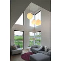 SLV Pendel ROTOBALL E27, sølvgrå, hvider plast, E27, max. 60W