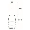 Pendant luminaire TINTO, E27