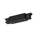 Accessories for 3-Phase surface track S-TRACK Straight coupler with feed-in possibility, black