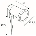 SLV Udendørsspot Outdoor Earth spike lamp NAUTILUS SPIKE XL, CR50-SE, GU10, IP65 IK06, sort