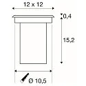 SLV LED Gulvindbygningslampe SOLASTO, GU10, firkantet, rustfrit stål 304, 6W, IP67