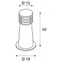 SLV Outdoor Floorlamp RUSTY 40, IP55, 40cm / Ø 19cm, E27 TC-DSE, FeCSi steel rust color