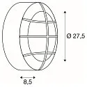 SLV Wall luminaire BULAN GRID, round, E27, max. 2x25W, anthracite