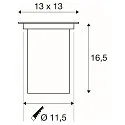 SLV Outdoor luminaire DASAR 115 GU10 Recessed luminaire, Stainless steel cover square/rectangular