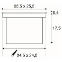 SLV LED Gulvindbygningslampe DASAR LED SQUARE Udendørslampe, asymmetrisk, rustfrit stål 316, 28W, SLM LED, 4000K, IP67