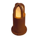 SLV Udendørs Standerlampe RUSTY CONE 40, IP54, højde 40cm, E14 C35 maks. 40W, FeCSi stål rust-farvet