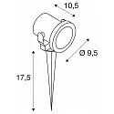 SLV Udendørslampe NAUTILUS SPIKE QPAR51, IP55 IK04, GU10,  swiveling, rustfrit stål 316
