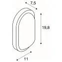 SLV LED Udendørslampe TERANG 2 Væg-/Loftlampe, oval, 120°, SMD LED, 3000K, IP44, hvid