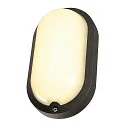 SLV LED Udendørslampe TERANG 2 Væg-/Loftlampe, oval, 120°, SMD LED, 3000K, IP44, antracit
