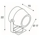 SLV LED Udendørslampe FLAC BEAM LED Spot, 1x27W, 60°, 3000K, sten grå