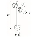 SLV Udendørs Standerlampe SITRA 360 SL, to lys, IP44, 2x GX53 TCR-TSE max. 9W, roterbar + drejelig, antracit