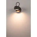 SLV Udendørs Væglampe SITRA 360 WL, IP44, GX53 TCR-TSE max. 9W, roterbar + drejelig, antracit