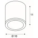 SLV Udendørs Loftlampe SITRA CL, Ø 10cm / H 11cm, IP44, GX53 TCR-TSE max. 9W, antracit