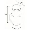 SLV Væglampe F-POL WALL, rund, antracit, E27, max. 20W