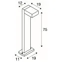SLV Standerlampe QUADRASYL SL 75, firkantet, GX53, max. 11W
