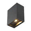 LED Væglampe QUAD 1 XL, firkantet, 4,5W, COB LED, 3000K, 110°, antracit