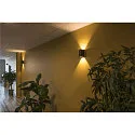SLV LED Væglampe QUAD 2 XL, firkantet, 8,6W, COB LED, 3000K, 110°, antracit