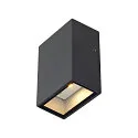 Væglampe QUAD 1, firkantet,  LED varmhvid, 1x3W,, anthracite