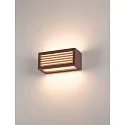 SLV Wall luminaire BOX-L E27, square, E27, max. 18W,, rusty