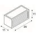 SLV Wall luminaire BOX-L E27, square, E27, max. 18W,, rusty