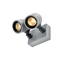 SLV Udendørslampe NEW MYRA WALL SPOT Væglampe, 2xGU10, IP55, sølvgrå