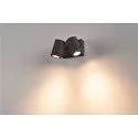 SLV LED Udendørsspot HELIA LED 2 Spot Væglampe, 2x8W LED, 38°, 3000K, IP55, antracit