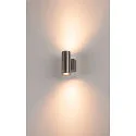 SLV Wall luminaire ASTINA STEEL GU10 UP/DOWN Outdoor luminaire, stainless steel 304, 2xGU10, max. 2x35W