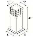SLV LED Udendørs Standerlampe RUSTY SQUARE 40, IP55, 40 x 12 x 12cm, 8.6W 3000K 90lm, FeCSi stål rust-farvet