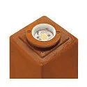 SLV LED Udendørs Standerlampe RUSTY SQUARE 70, IP55, 71 x 12 x 12cm, 8.6W 3000K 90lm, FeCSi stål rust-farvet
