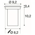 SLV LED Gulvindbygningslampe DASAR LED LV Udendørslampe, rund, rustfrit stål 316, 40°, 6W, PowerLED, 3000K, IP67