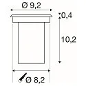 SLV LED Gulvindbygningslampe DASAR LED HV Udendørslampe, rund, rustfrit stål 316, 40°, 5W, PowerLED, 3000K, IP67