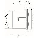 SLV LED Wall recessed luminaire DOWNUNDER OUT LED S, 0,96W, 3000K, IP55, white
