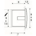 SLV LED Wall recessed luminaire DOWNUNDER OUT LED S, 0,96W, 3000K, IP55, anthracite