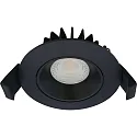 Indbygningslampe VELIA LOW PROFILE rund IP44, sort mat dæmpbar 5,5W 320lm 3000K