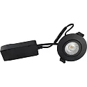 Indbygningslampe LOW PROFILE rund IP54, sort mat dæmpbar 6W 510lm 4000K