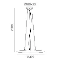 ACB Pendulophæng LISBOA 60 - ON-OFF / TRIAC - 250CM 3-fold, sort mat