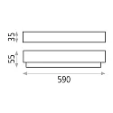 ACB LED wall luminaire BOX 16/3200-60, IP44, 59cm, silver, 10.5W 3000K 800lm