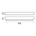 ACB LED wall luminaire BOX 16/3200-90, IP44, 89cm, silver, 15W 3000K 1100lm