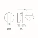 ACB Væglampe ATRIA 16/3925 med afbryder, justerbar IP20, bronze