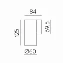 ACB wall luminaire PIPE 16/3986 IP20, black