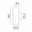 ACB Væglampe PIPE 16/3986-2 2-flammer IP20, hvid