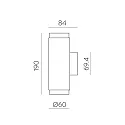 ACB Væglampe LUX 16/3989-2 IP20, sort, sort blank