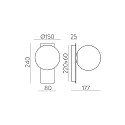 wall luminaire KIN 16/8169 IP20, opal, black